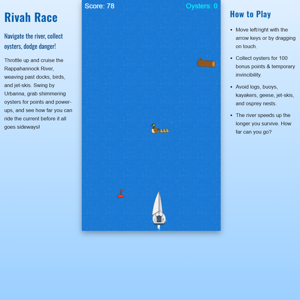 Screenshot of Rivah Race game